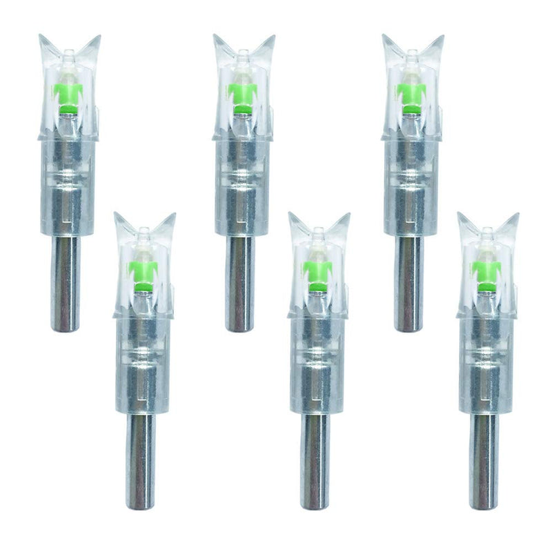 6PCS Lighted Nocks for Crossbow Bolts with 0.300"/ 7.62mm Diameter,Screwdriver Included Green - BeesActive Australia