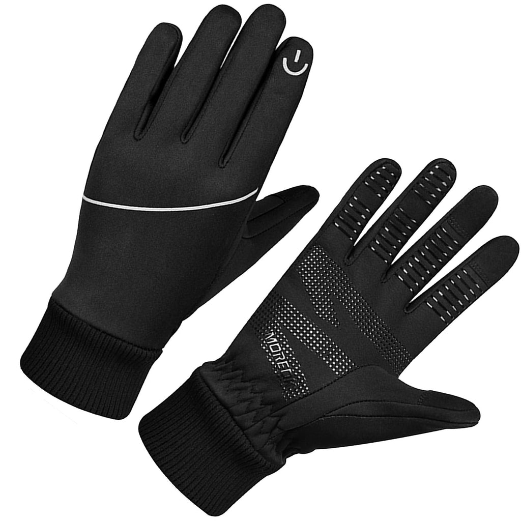 MOREOK Winter Thermal Gloves, Windproof Touch Screen Warm Gloves for Driving,Cycling,Riding,Running for Men Women Black Small - BeesActive Australia