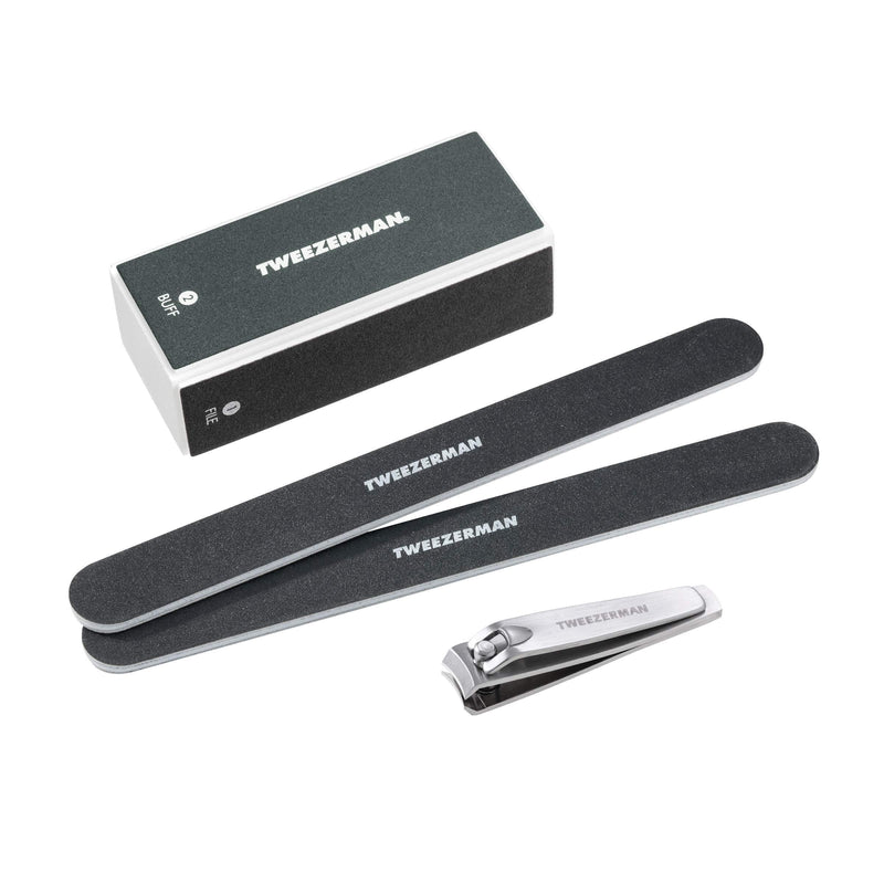 Tweezerman Manicure Kit Includes Nail Clipper Nail Buffer Block 2 Nail Files, Black - BeesActive Australia