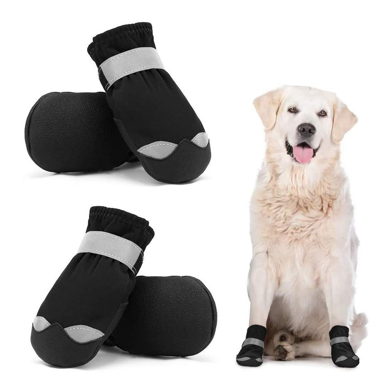 Waterproof Dog Shoes for Large Medium Dogs - Dog Booties Paw Protection with Adjustable Straps Rugged Anti-Slip Sole - Dog Boot Walking Running Hiking Outdoors Pet Boots Paw Protectors Comfortable 5# (Width: 2.6") Black - BeesActive Australia