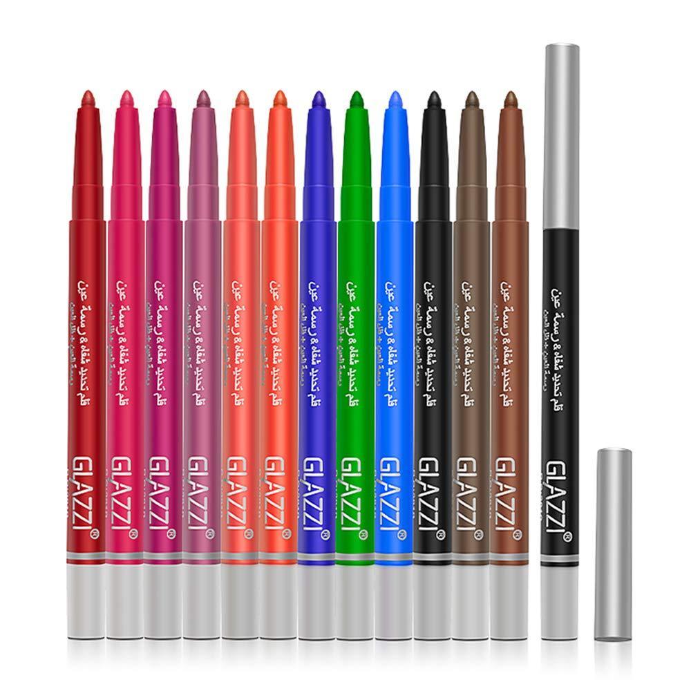 Eyeliner Pencil Set - 12 Colors Retractable Eye Makeup Liners for Women, Easy Apply Colored Eyebrow Pen Waterproof Eye Shadow Pencils by “wonder X” - BeesActive Australia