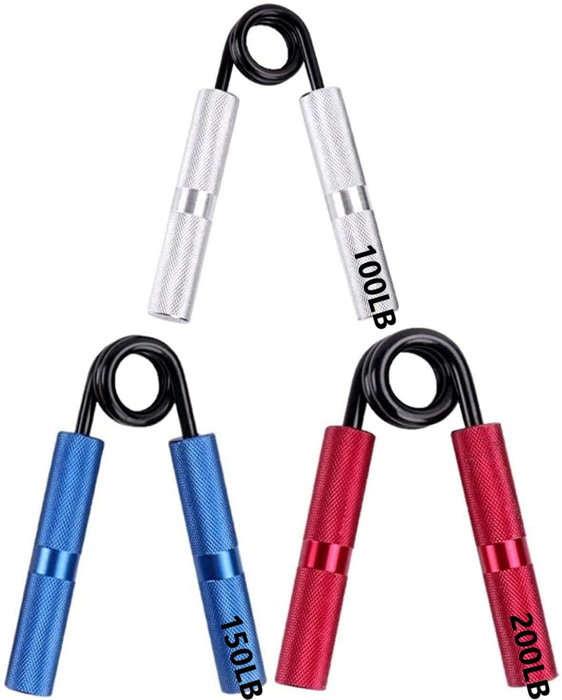 Xzyppci Hand Gripper Set,Heavy Grippers, Grip Strength Trainer 100LB(silvery)+150LB(blue)+200LB(red) - BeesActive Australia