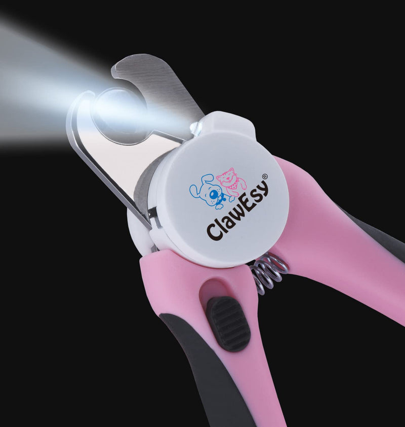 CLAWESY LED Dog Nail Clippers, Cat Nail Clippers, Dog Clippers, Quick Finder Dog Nail Clippers, Cat Nail Clippers with Safety Guard, Dog Nail Clippers with Light, Cat Nail Clippers pink - BeesActive Australia