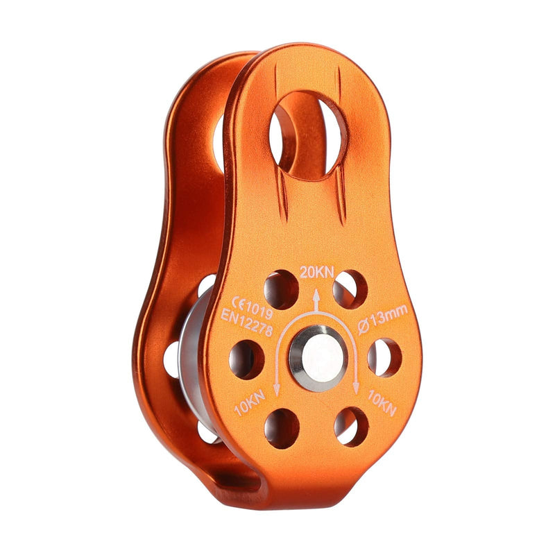 NAXEN 20kN Micro Pulley Climbing Pulley Aluminum Pulley Orange - BeesActive Australia