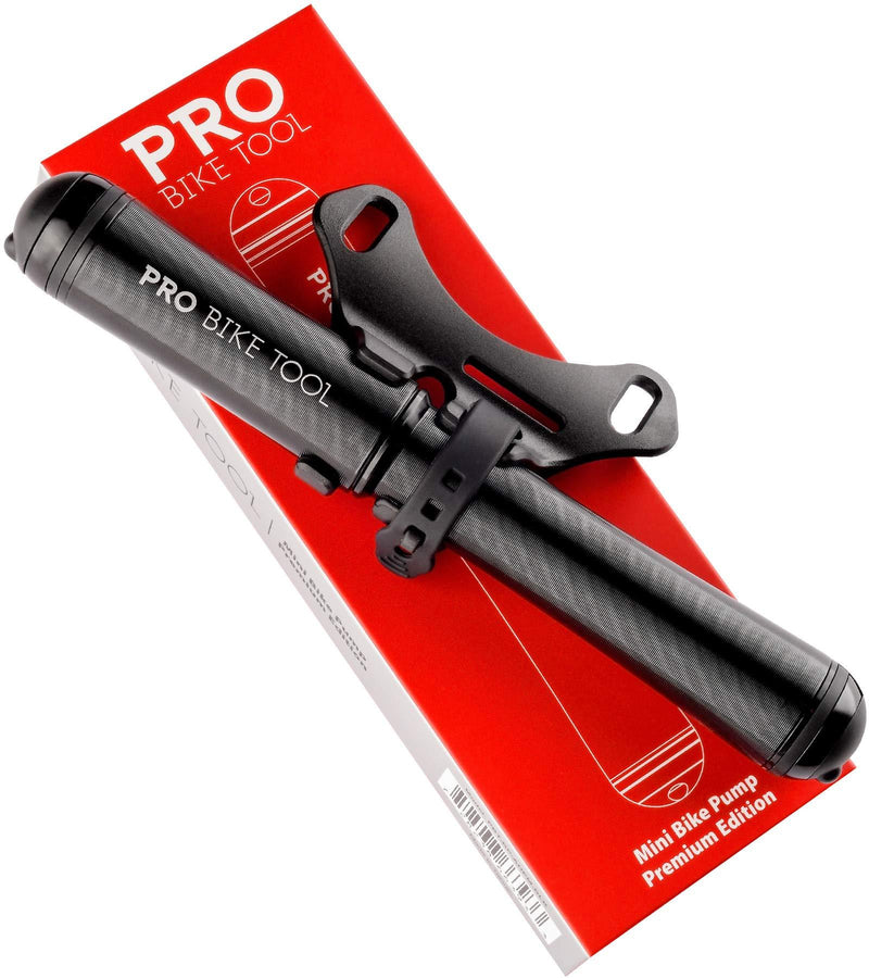 PRO BIKE TOOL Mini Bike Pump Premium Edition - Fits Presta and Schrader valves - High Pressure PSI - Bicycle Tire Pump for Road and Mountain Bikes Premium Edition Black - BeesActive Australia