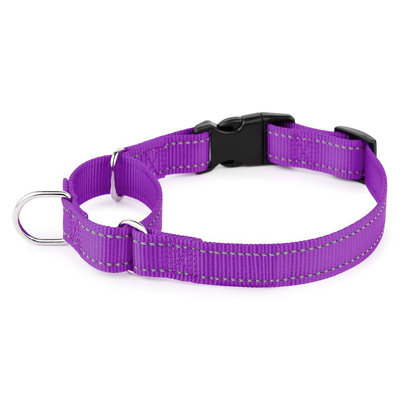 PLUTUS PET Reflective Martingale Collar with Quick Snap Buckle,No Pull Dog Choker Collar for Small Medium Large Dogs M:16"-20" Purple - BeesActive Australia