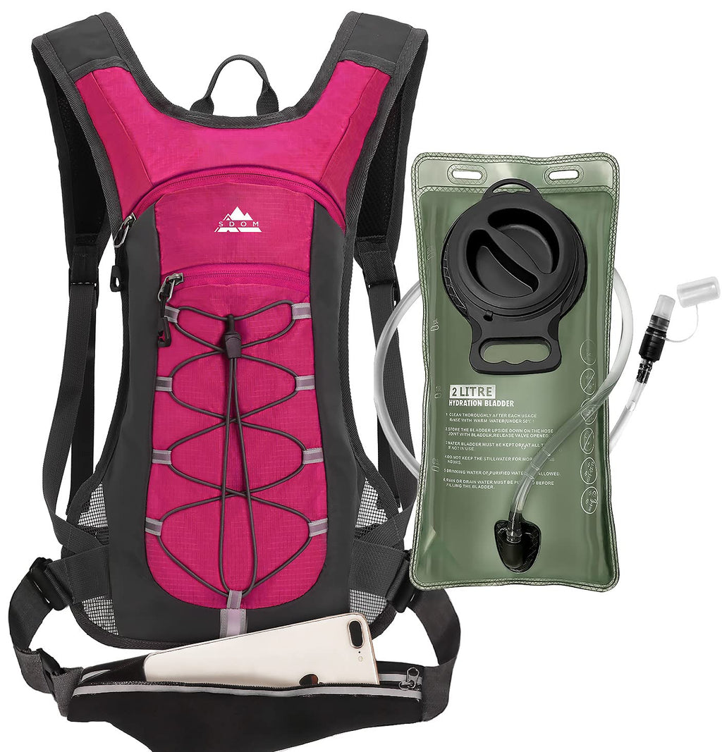 Hydration Backpack with 2L Leak-Proof Water Bladder, Water Backpack for Short Day Hikes, Day Trips and Cycling Rose - BeesActive Australia