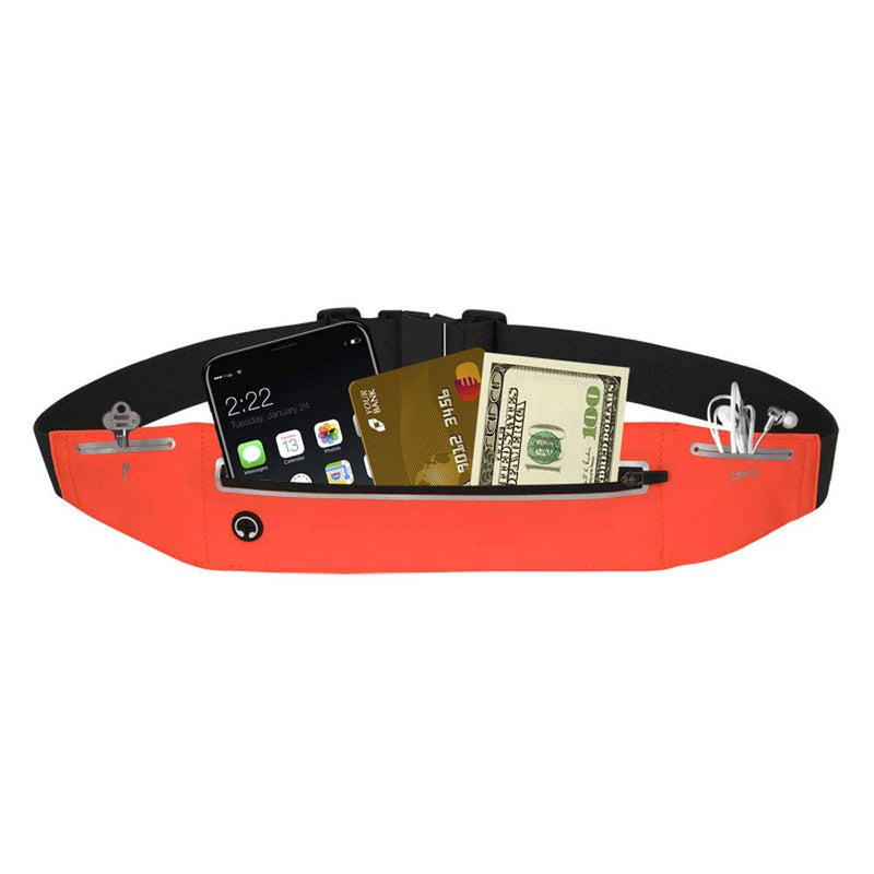 HANZIUP Running Belt Waist Pack (only 88g), Fanny Pack for Hiking Fitness Running Jogging Workouts Cycling Sports Travel Exercise, Fit All iPhone Models and for All Waist Sizes Orange - BeesActive Australia