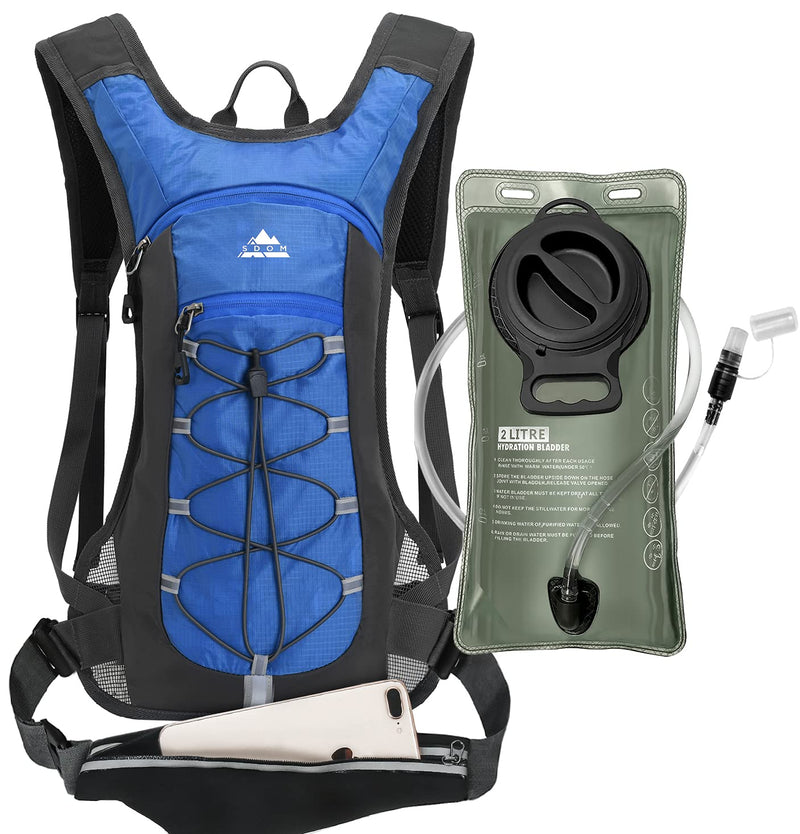 Hydration Backpack with 2L Leak-Proof Water Bladder, Water Backpack for Short Day Hikes, Day Trips and Cycling Blue - BeesActive Australia