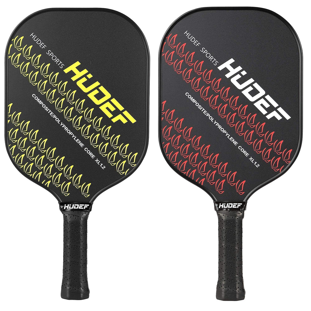 HUDEF XL1.2 Red+ Yellow Pickleball Paddle-Graphite Pickleball Racquet Lightweight 7.2-7.8oz,PP Honeycomb Composite Core Balanced Pickleball Rackets - BeesActive Australia