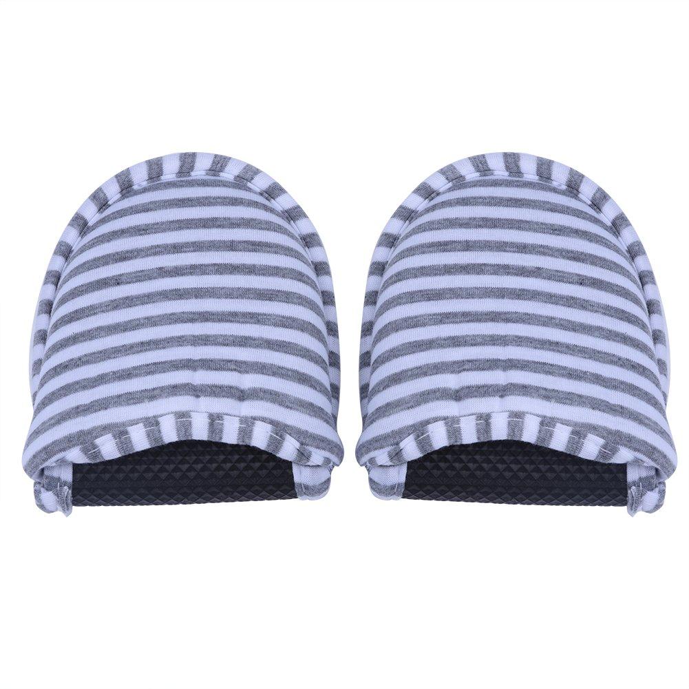 VGEBY Travel Portable Foldable Reusable Indoor Soft Cotton Anti-Slip Slippers for Home Hotel House Slippers Grey Stripes Woman - BeesActive Australia