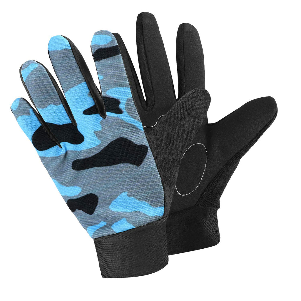 Accmor Kids Cycling Gloves, Kids Fishing Gloves, 4-10 Years Boys Girls Kids Sport Gloves, Breathable Non-Slip Full Finger Gloves for Child Cycling Climbing Riding Biking Outdoor Sports B-Blue Grey - BeesActive Australia