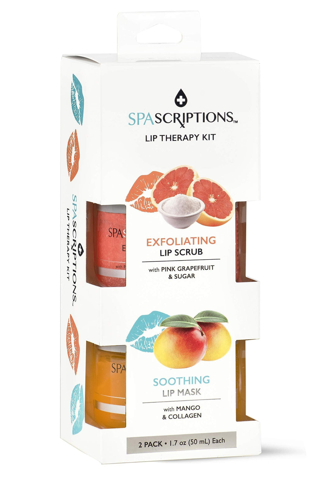 Spascriptions 2-Pack Lip Therapy Treatment to Fight Mask Wearing Dryness, Lip Scrubs and Lip Masks Exfoliate Hydrate and Sooth (Soothing) Soothing - BeesActive Australia