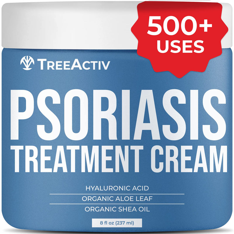 TreeActiv Psoriasis Treatment Cream | Vitamin E & Hyaluronic Acid Moisturizer for Face, Hands, Scalp, Leg, Feet, Butt, & Body | Soothing Itch Relief Lotion for Rashes, Scales, & Dry Skin | 500+ Uses - BeesActive Australia