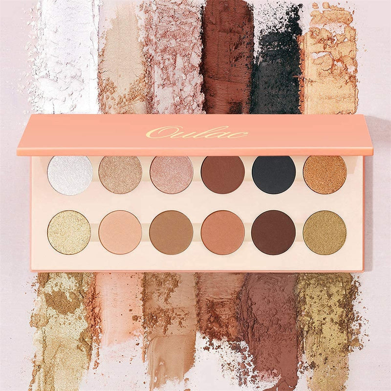 OULAC Skin to Skin 12 Shades Eyeshadow Palette, Warm & Cool Easy to Blend Shades Made With Coconut Oil, Enriched With Vitamin E, Vegan Friendly, 22.8 grams / 0.8 ounces PRO 12 Multicolored - BeesActive Australia