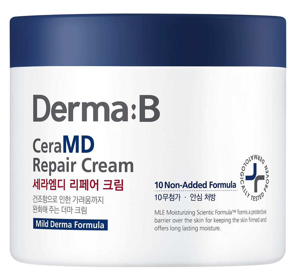 Derma B CeraMD Repair Cream for Dry and Rough Skin to Body Moisturizer, Relieves Itchiness Caused by Dryness, 430ml - BeesActive Australia