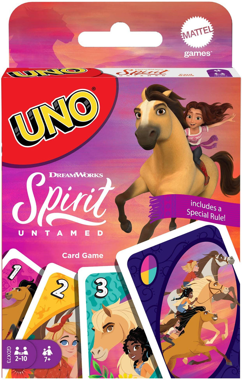 Mattel Spirit Untamed UNO DreamWorks Matching Card Game Featuring 112 Cards with Movie-Themed Graphics, Game Night, Kids Gift Ages 7 Years & Older, Multicolor (GXD73) - BeesActive Australia