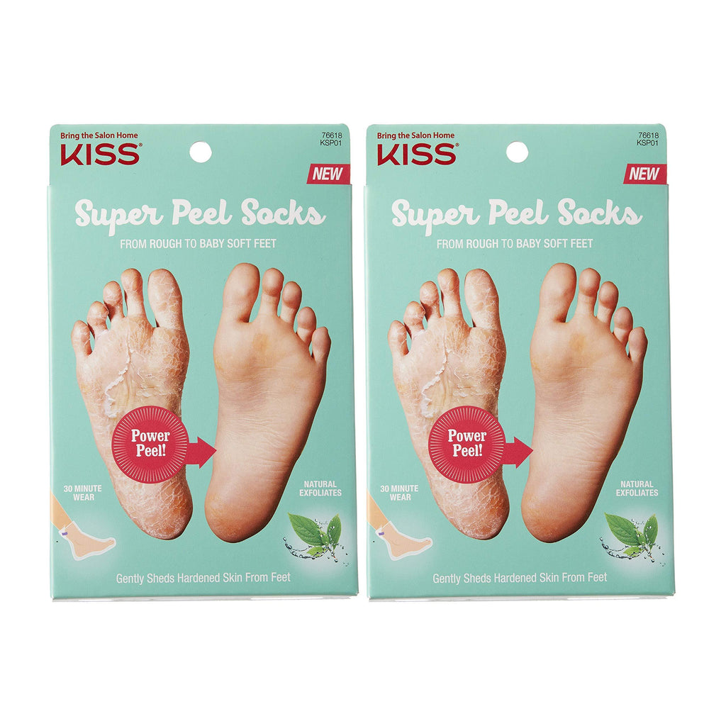 Kiss Super Peel Socks- Naturally Exfoliates (2 PACK) 2 PACK - BeesActive Australia