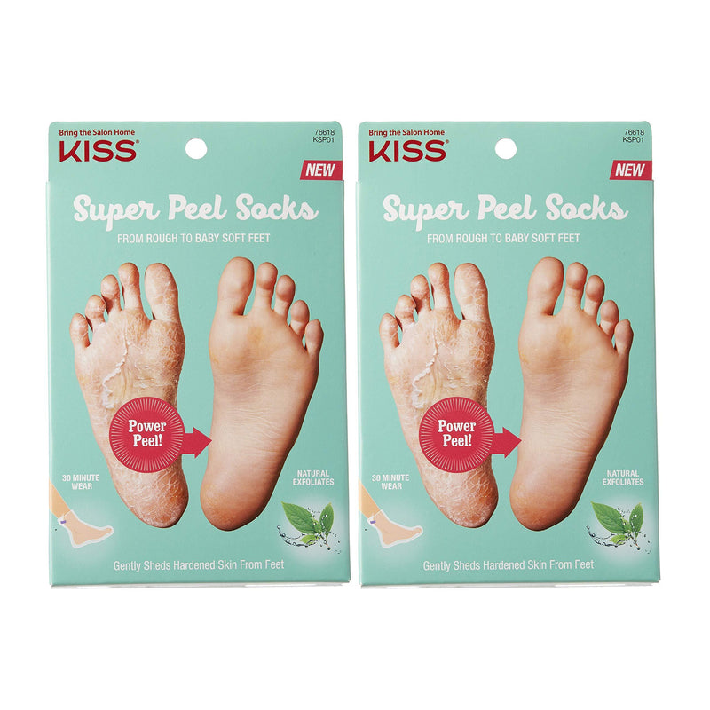 Kiss Super Peel Socks- Naturally Exfoliates (2 PACK) 2 PACK - BeesActive Australia