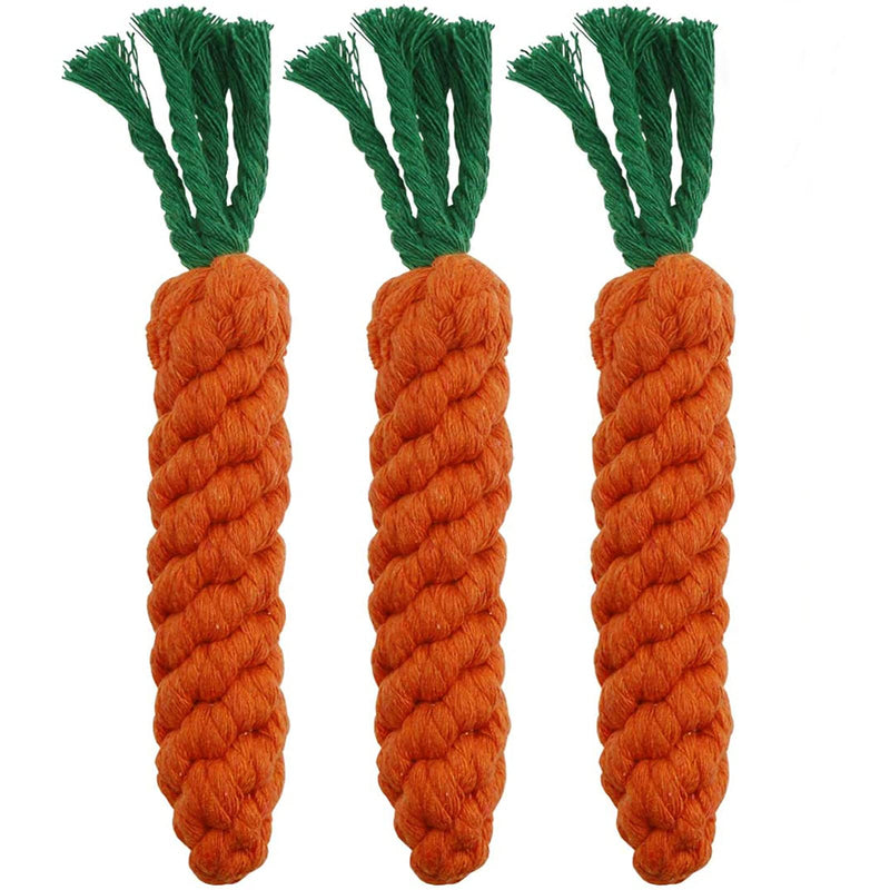 Dog Toys 3 Puppy Teething Chew Toys,Dog Chew Toys Rope Toys,Cat Chew Toys,Safe Braided Rabbit Toys Healthy Gift carrots - BeesActive Australia