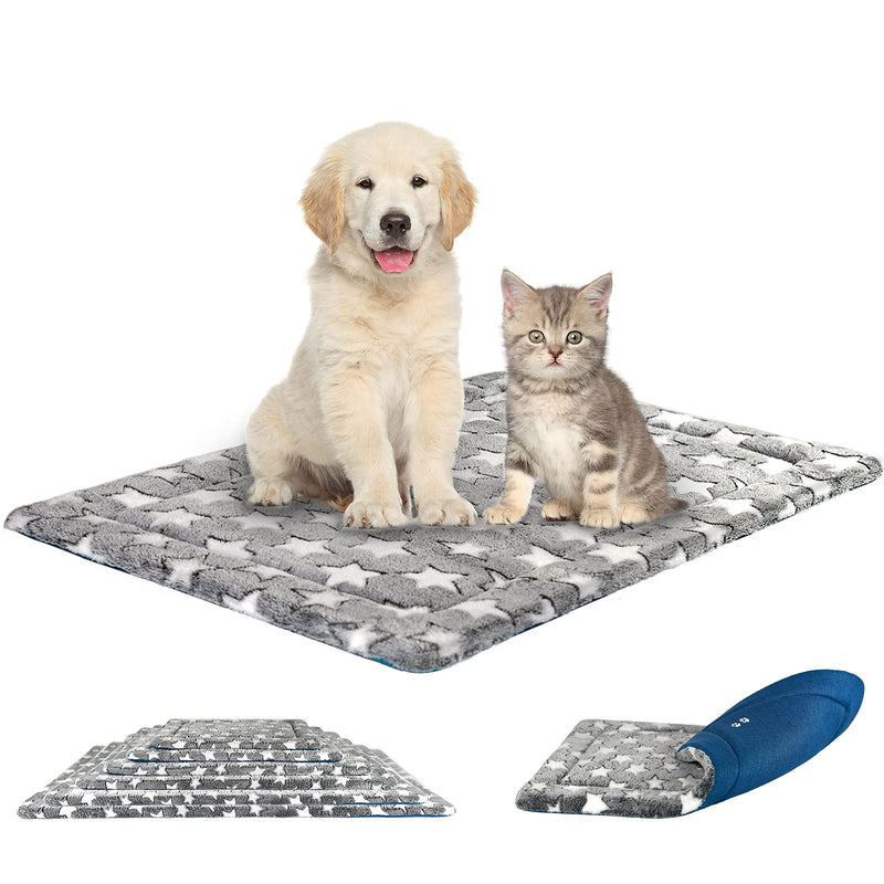 KROSER Fancy Dog Crate Pad Dog Bed Mat Reversible (Cool & Warm), Dog Bed Pad with Machine Washable, Dog Crate mat for Small to XXX-Large Dogs, Grey, Navy, Star Pattern Medium - BeesActive Australia