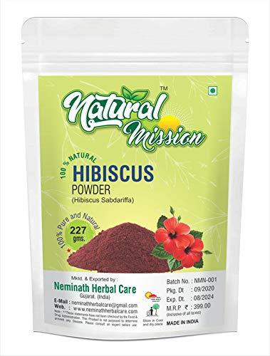 Natural Mission Hibiscus Powder | 227g | Half Pound | Hibiscus safdariffa Flower Powder | for Hair Care - BeesActive Australia