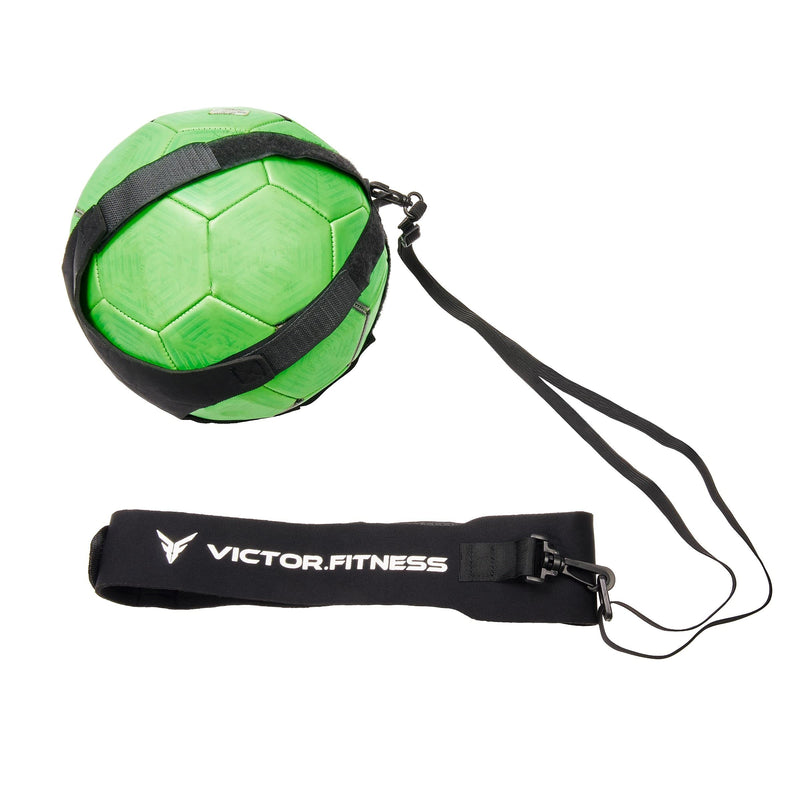Victor Fitness Black Solo Elastic Soccer Trainer to Increase Your Soccer Skills Perfect for Kids and Adults - Hands-Free Adjustable Solo Soccer Trainer Fits Ball Sizes: 3, 4, & 5 VFSTBK - BeesActive Australia
