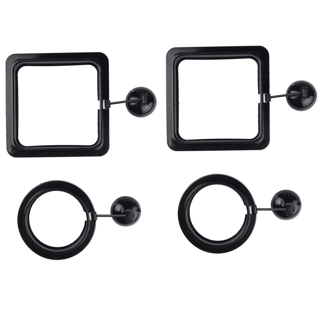 Zelerdo 4 Pack Aquarium Fish Feeding Ring with Suction Cup, Square and Round Shape, Black - BeesActive Australia