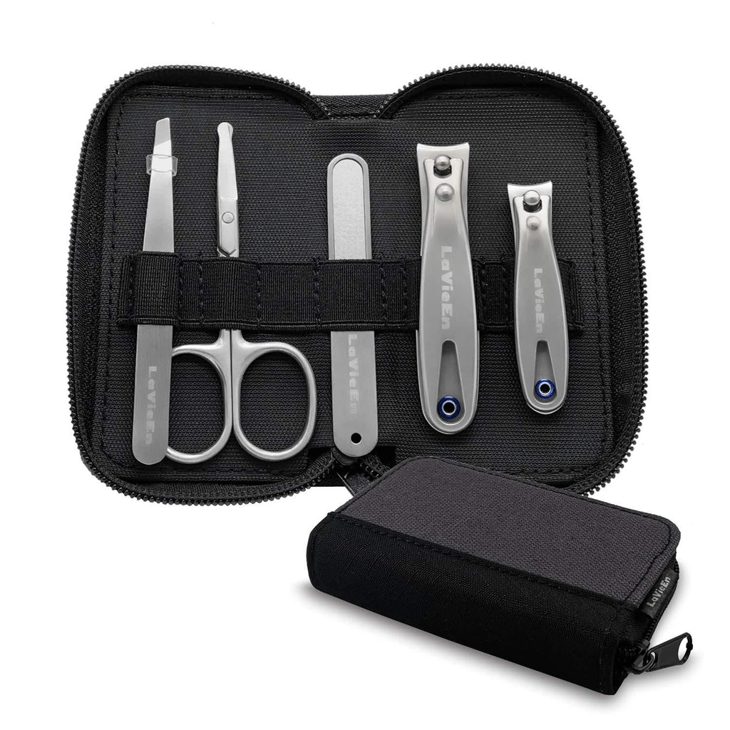 LaVieEn LM7 5 in 1 Luxury Manicure Set with Canvas Case in a gift box for Women and Men Grooming… Darknight - BeesActive Australia