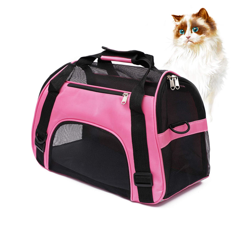 MuchL Cat Carrier Dog Carrier Soft-Sided Pet Travel Carrier for Cats Dogs Puppy Comfort Portable Foldable Pet Bag Airline Approved Small Pink - BeesActive Australia