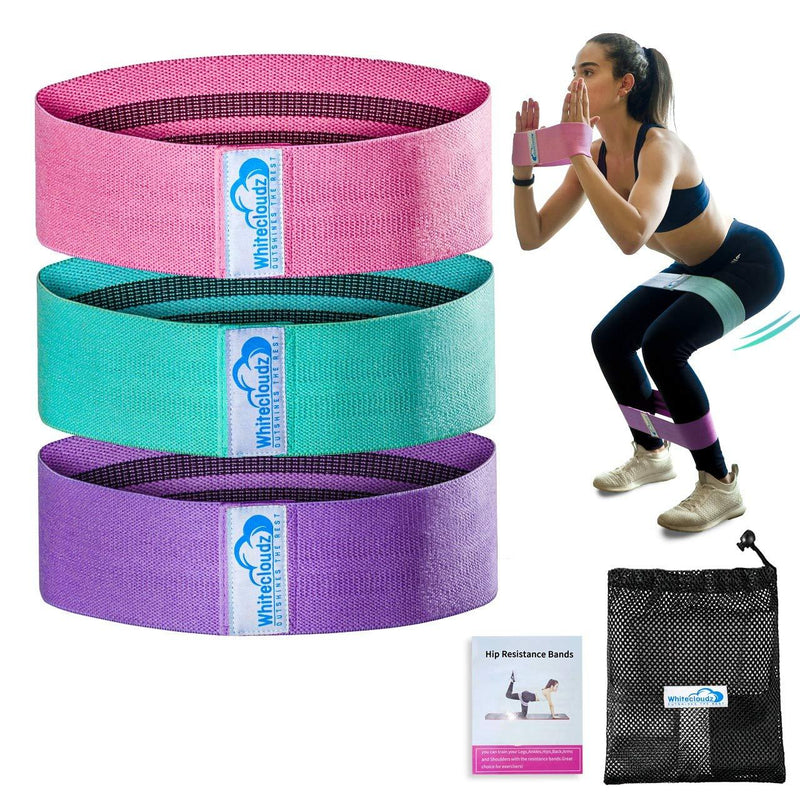 Booty Bands for Women, Non Slip Fabric Workout Resistance Bands for Women Butt and Legs, Glute Exercise Bands, Legs and Thigh Bands for Exercise, Set of 3 Fabric Workout Bands for Butt - BeesActive Australia