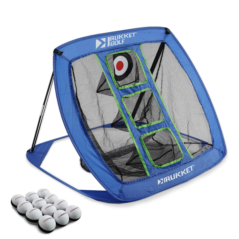 Rukket Pop Up Golf Chipping Net | Choose Standard or Light-Up | Outdoor/Indoor Golfing Target Accessories and Backyard Practice Swing Game | Includes Foam Practice Balls Classic Blue - BeesActive Australia