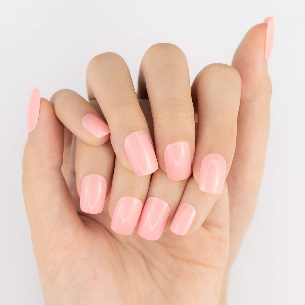 MUSE & Co Stick-On Gel 36 False Nails Medium Length Gloss Peach Pink (2packs) - BeesActive Australia