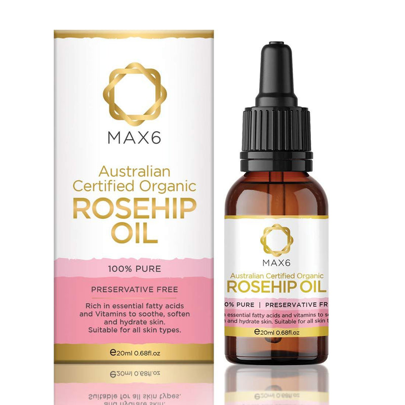 MAX6 Rosehip Oil 20ml Australian Certified Organic and 100% Pure - BeesActive Australia