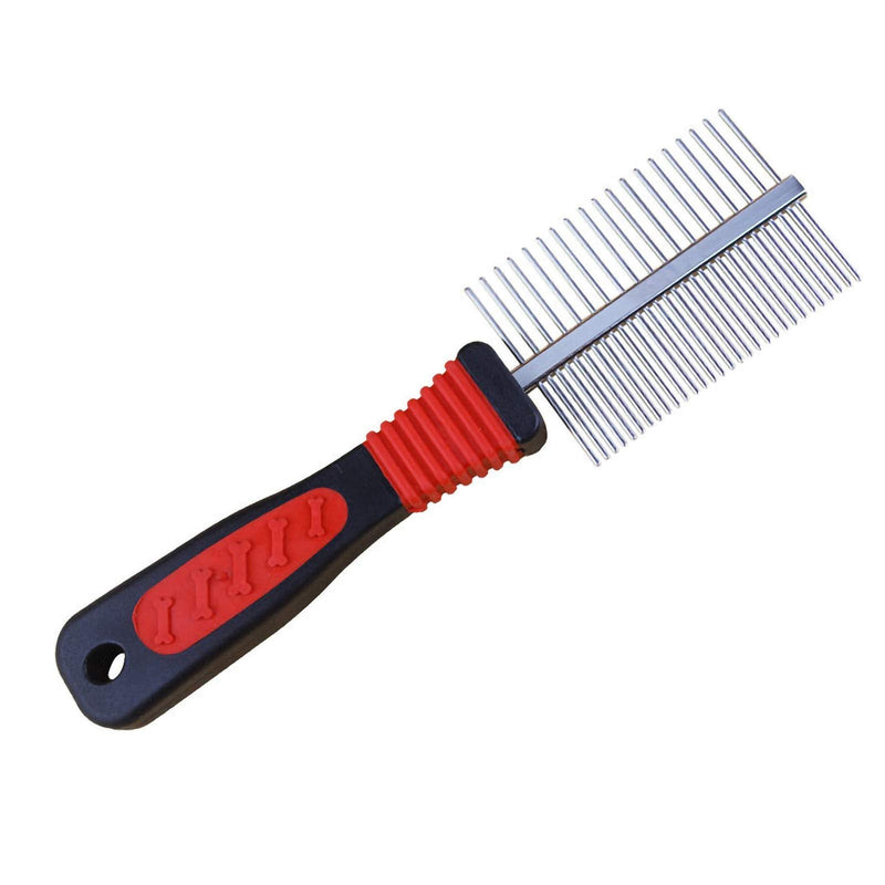 Metal Dog Combs for Grooming Shedding Dematting Stainless Wide Tooth for Long and Short Hair Deshedding Tools Greyhound Siberian Husky Gifts Hair Brush Small and Large Dogs Cats Undercoat Supplies - BeesActive Australia