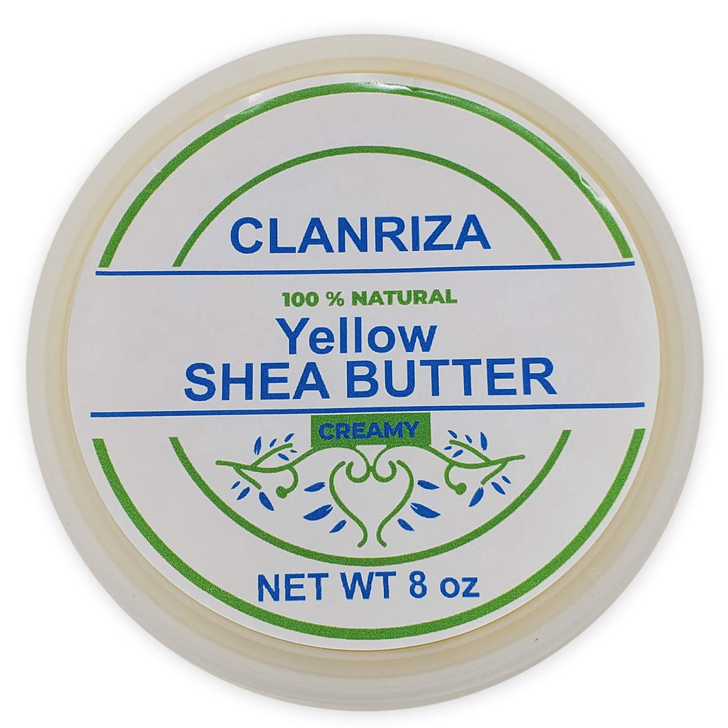 Clanriza African Shea Butter Premium 100% Natural Creamy Yellow - Daily Smooth Moisturizing and Rejuvenating Skin Cream - Hair, Body Skin Care for Men's Products - Size 8 Oz - BeesActive Australia