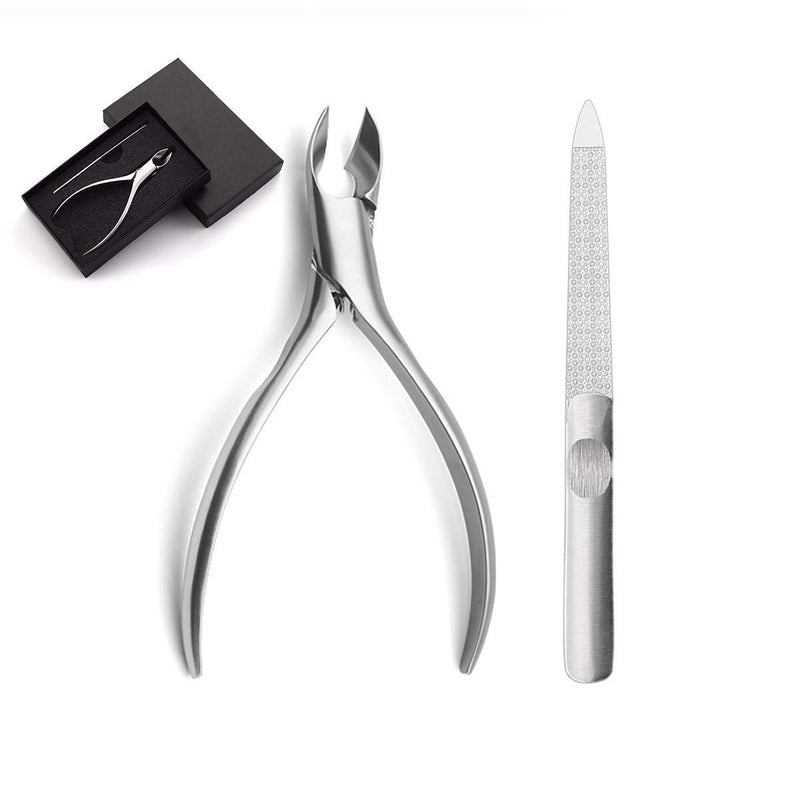 Dr.Pedi Ingrown Toenail Tool Set with Nail Nippers Lifter Pedicure Treatment Kit for Thick Fingernails Toenails, Podiatrist Toenail Tool Set with Box-Stainless Steel - BeesActive Australia