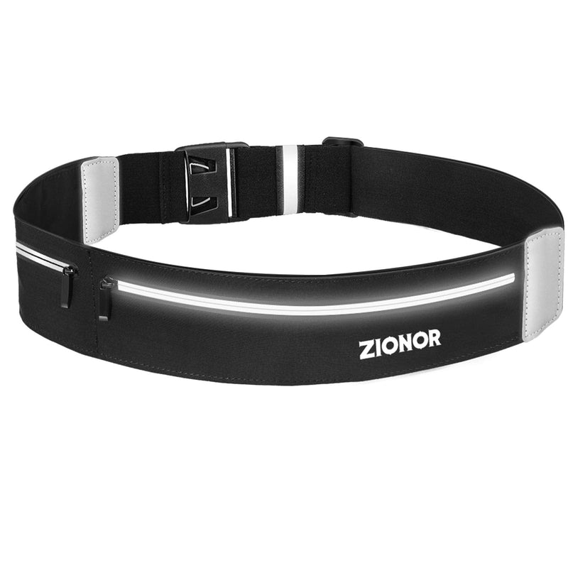 ZIONOR Running Belt, Bounce-Free Running Waist Packs, Water Resistant Runners Belt for Men Women Adult, Adjustable Reflective Compatible with Phones up to 7 inches black - BeesActive Australia