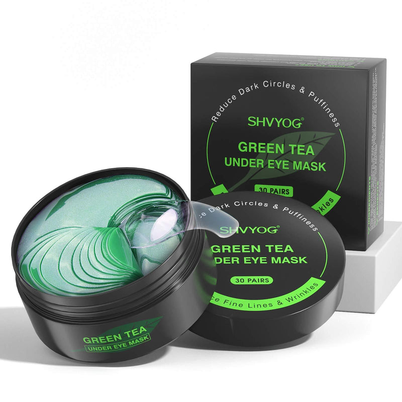 Green Tea Under Eye Patches, 30 Pairs Eye Gel Pads Matcha Eye Mask Treatment with Anti-Aging Hyaluronic Acid For Moisturizing Reducing Dark Circles Puffiness Wrinkles Fine Lines-Treatment Gel Bags - BeesActive Australia