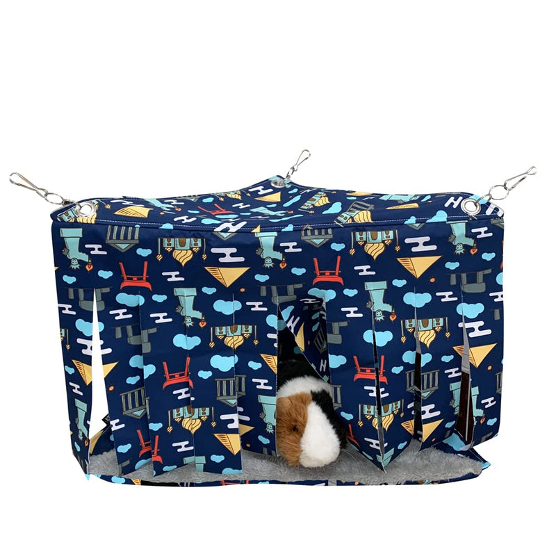 FULUE Guinea Pig Corner Hideout Hammock and Bed,Ferret Corner Hammock and Bed Cave Cozy for Guinea Pig Ferret Chinchilla Rats for Playpen C&C Cage Midwes Cage 2in1 Corner Hideout Blue - BeesActive Australia