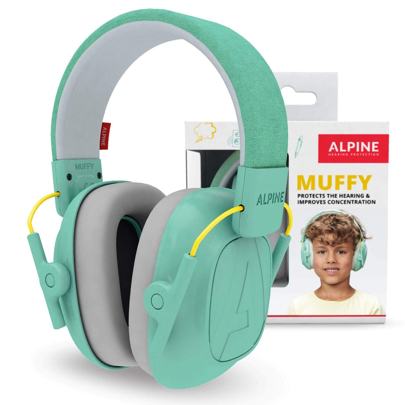 ALPINE HEARING PROTECTION Muffy Earmuffs for Kids 3-16 Adjustable Noise Reduction Headphones - Mint - BeesActive Australia