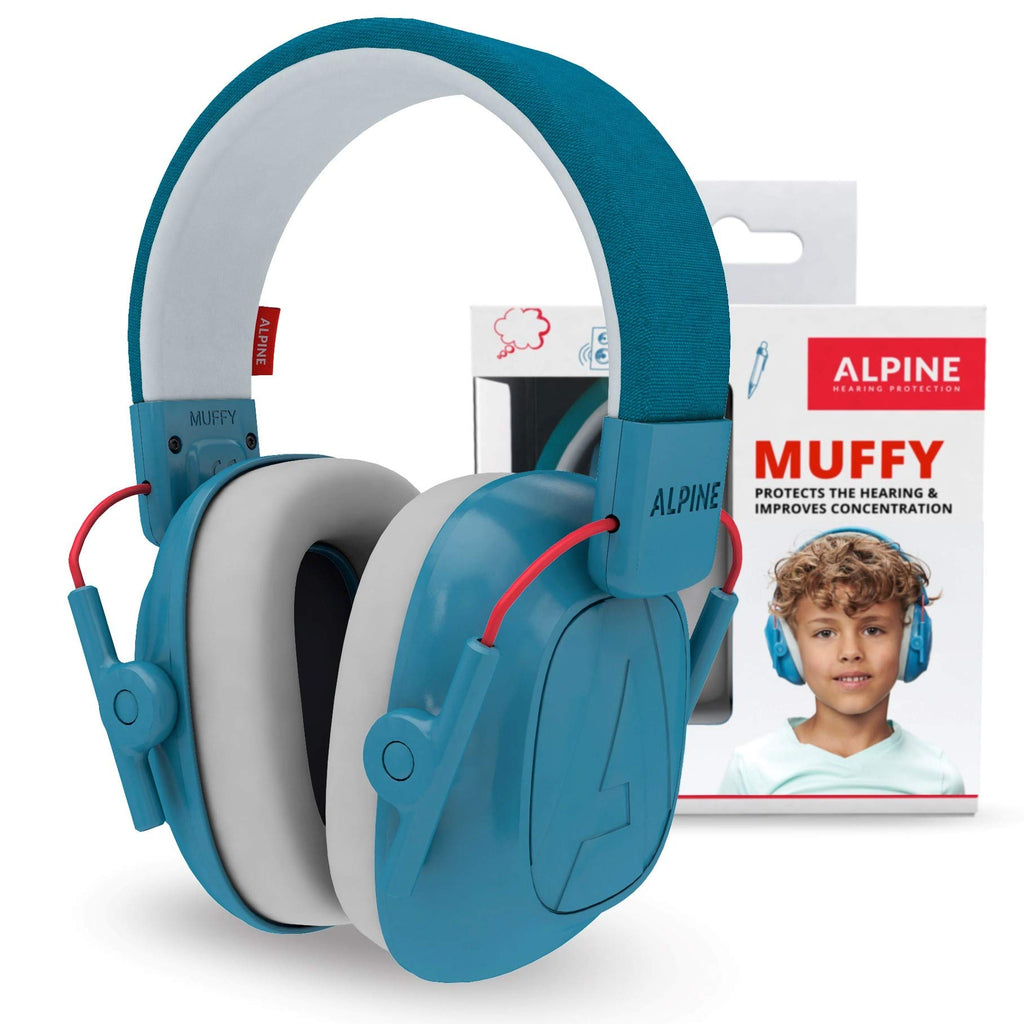 ALPINE HEARING PROTECTION Muffy Earmuffs for Kids 3-16 Adjustable Noise Reduction Headphones - Blue - BeesActive Australia