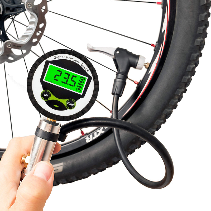 Digital Bicycle Tire Inflator Gauge with Auto-Select Valve Type - Presta and Schrader Air Compressor Tool - BeesActive Australia