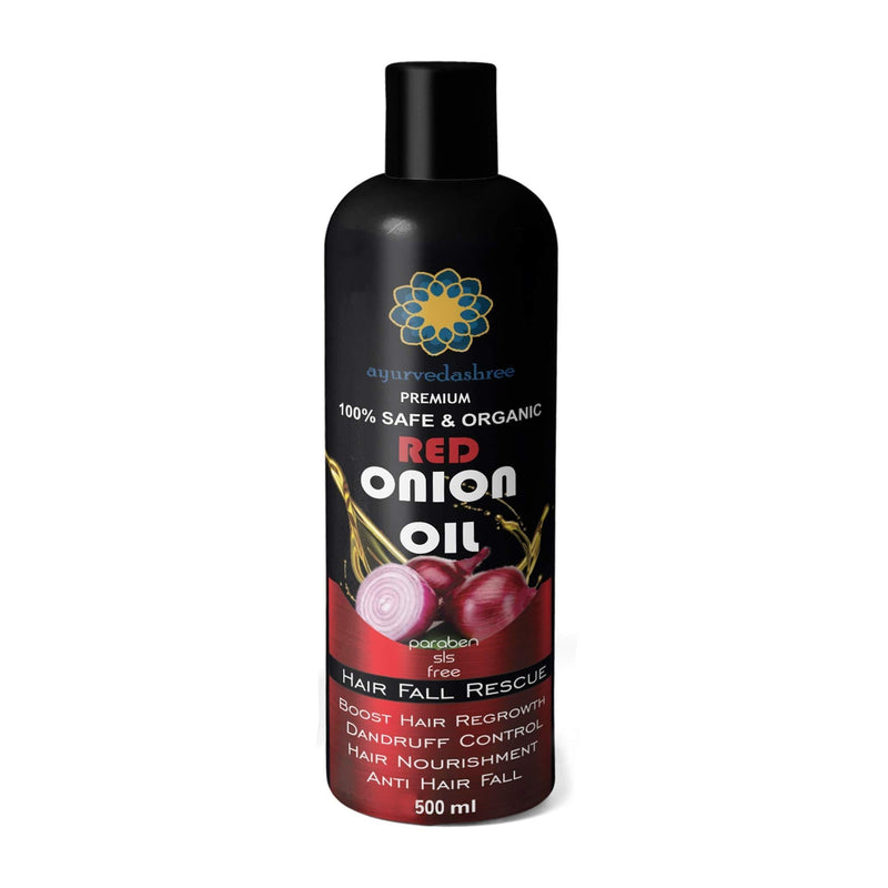 AYURVEDASHREE Red Onion Hair Oil 500 Ml with Black Seed Onion Oil, Pure Argan Oil, Sandalwood Oil, Rose Oil - BeesActive Australia