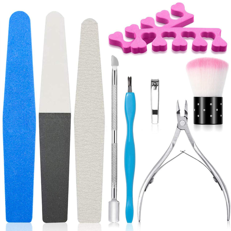 Nail File Set,Professional Manicure and Pedicure Nail File Kit with Nail Files Nail Clipper Cuticle Pushers Cuticle Nipper for Women,9 PCS Nail Care Kit - BeesActive Australia