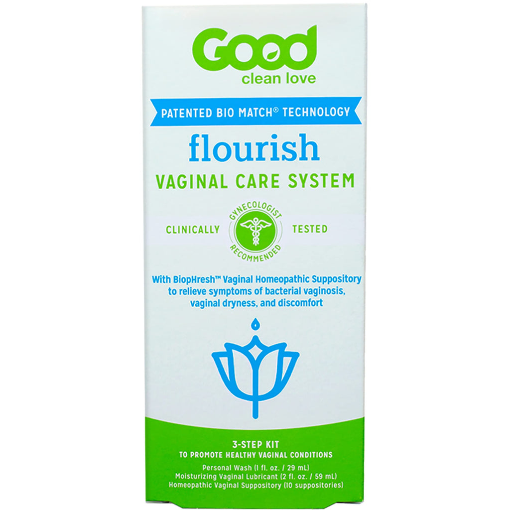 Good Clean Love Flourish Vaginal Care System, 30-Day Regimen, Relieves Itching & Irritation, Includes Personal Wash (1 Oz), Moisturizing Vaginal Gel (2 Oz) & Suppositories (10 Capsules) - BeesActive Australia