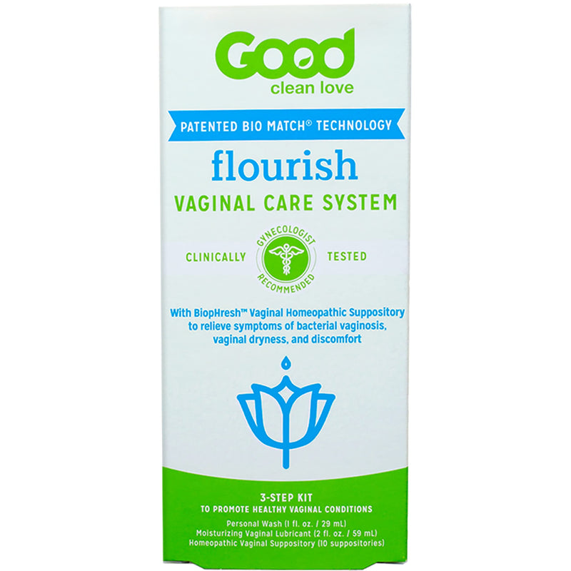 Good Clean Love Flourish Vaginal Care System, 30-Day Regimen, Relieves Itching & Irritation, Includes Personal Wash (1 Oz), Moisturizing Vaginal Gel (2 Oz) & Suppositories (10 Capsules) - BeesActive Australia