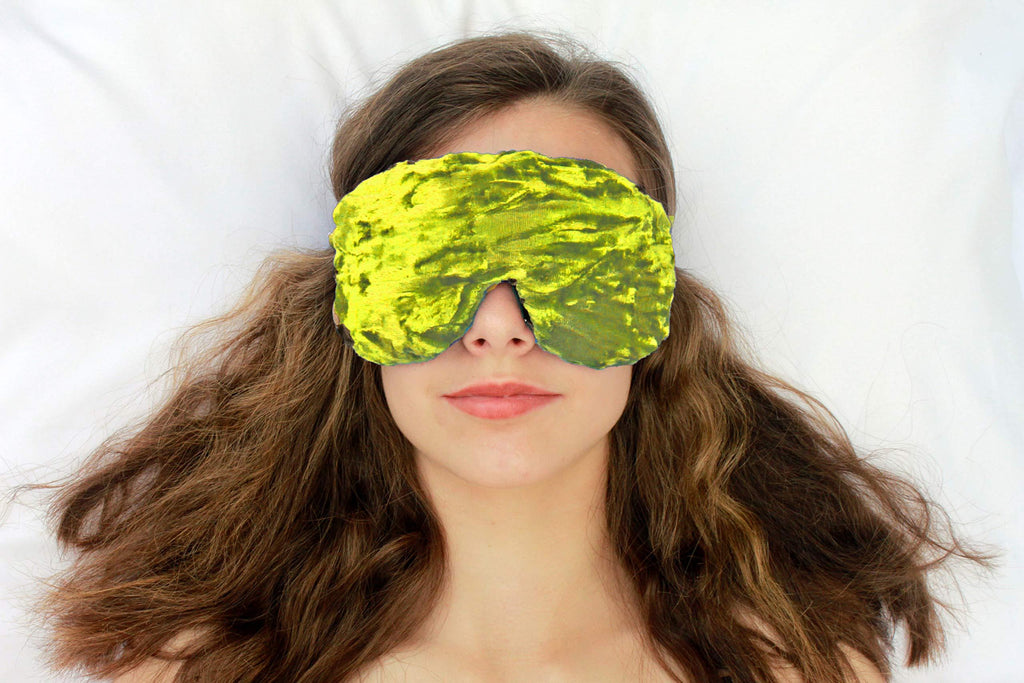 Candi Andi Handmade Sleep Eye Mask Pillow - Flax Seed Fill - Lavender Scented - Lime - TEMLF-LM - BeesActive Australia