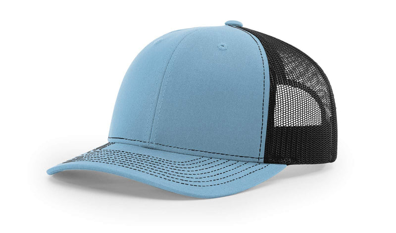 RICHARDSON Mens Six-Panel Trucker Snapback Baseball Columbia Blue/Black - BeesActive Australia
