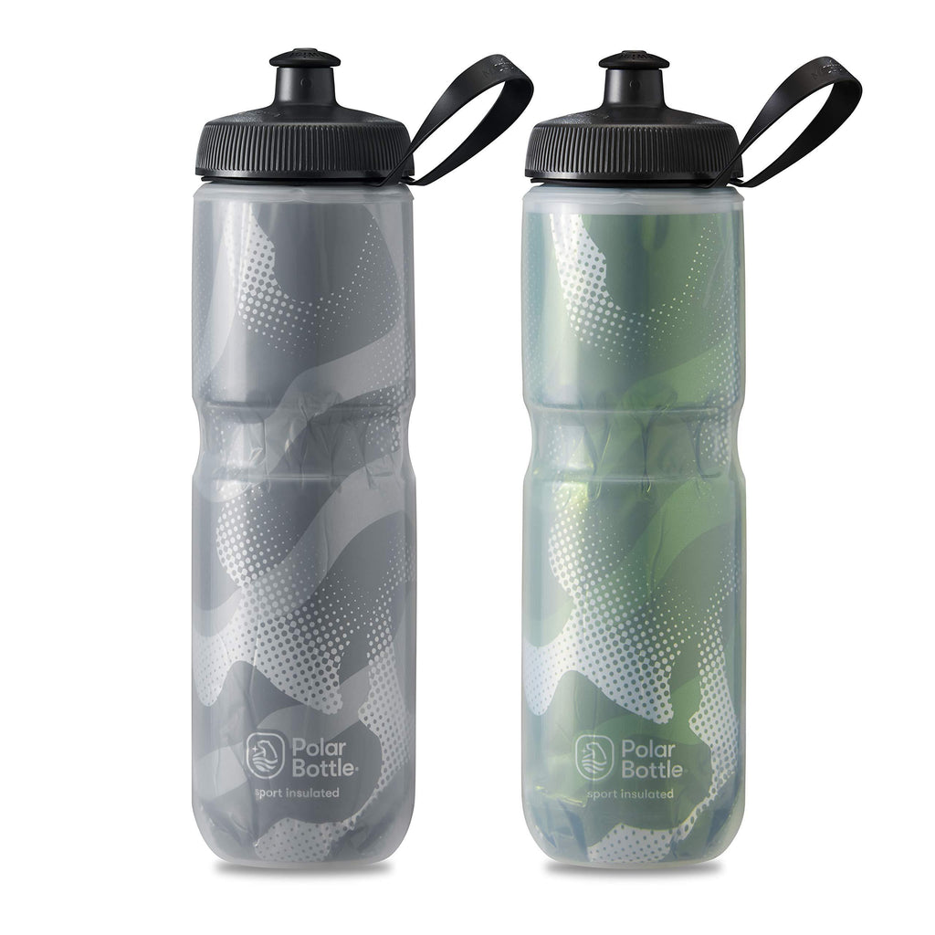Polar Bottle Sport Insulated Water Bottle - BPA-Free, Sport & Bike Squeeze Bottle with Handle Black / Olive Contender - 2 Pack 24 Oz - 2 Pack - BeesActive Australia